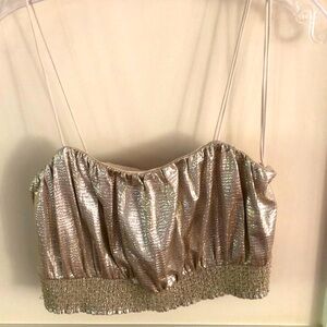 Sparkling gold Alice and Olivia cropped cami